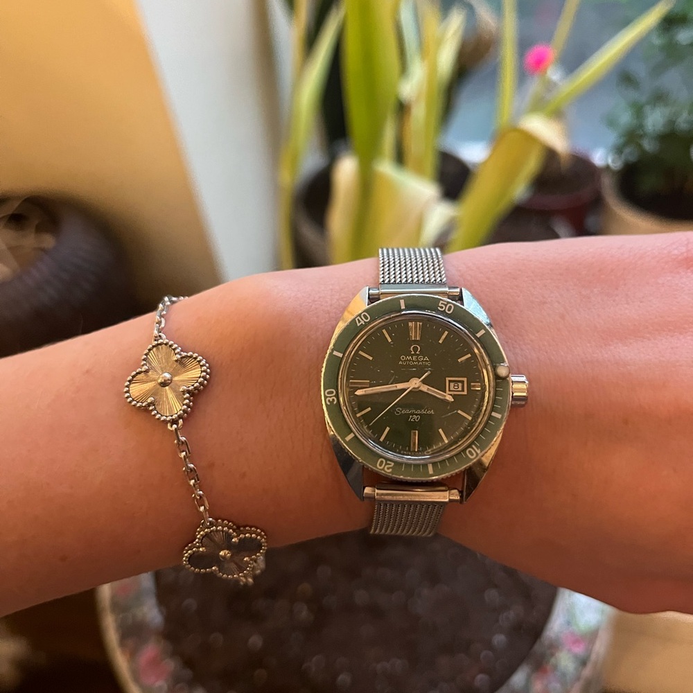 Omega Seamaster with Green Dial and Silver Strap - Very Rare